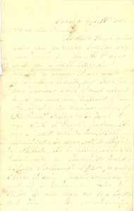 Joseph Culver Letter, September 18, 1862, Page 1