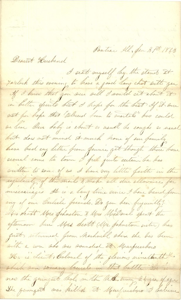 Joseph Culver Letter, January 31, 1863, Page 1