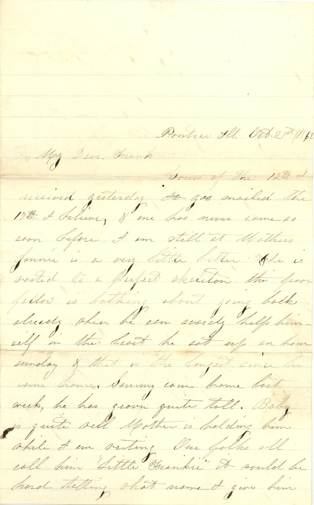 Joseph Culver Letter, October 21, 1862, Page 1
