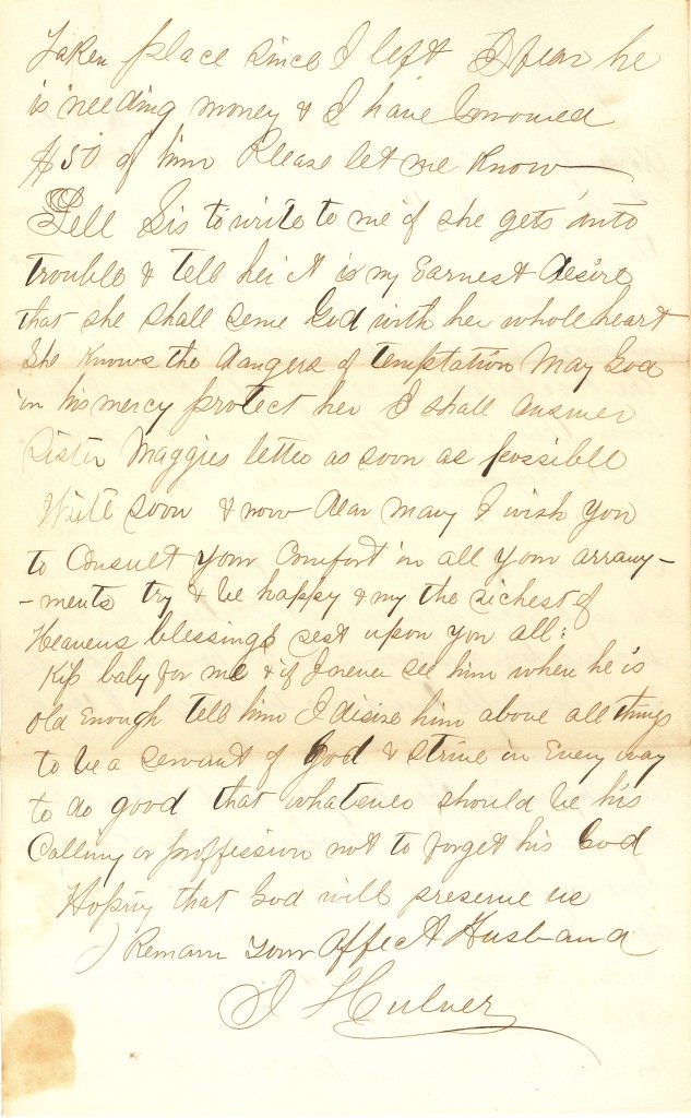 Joseph Culver Letter, November 16, 1862, Page 8