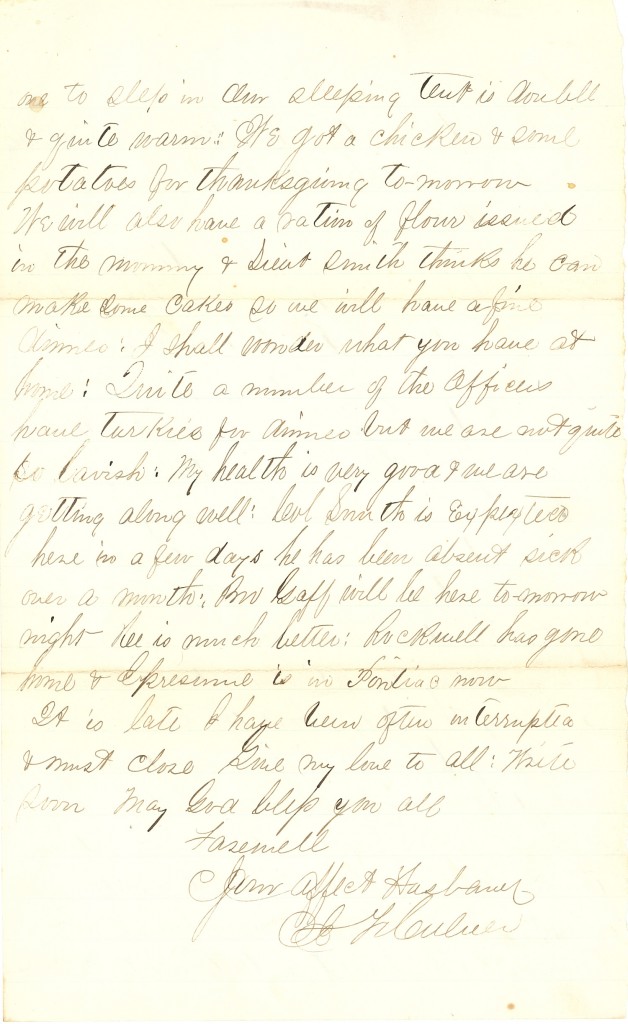 Joseph Culver Letter, November 26, 1862, Page 2