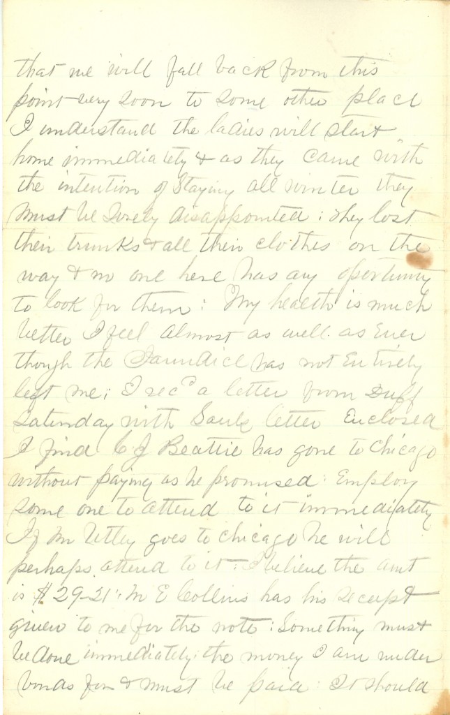 Joseph Culver Letter, December 22, 1862, Page 2