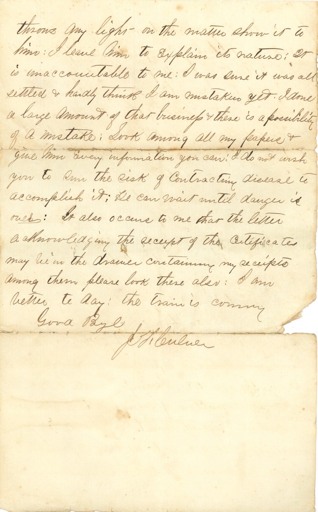 Joseph Culver Letter, January 19, 1863, Letter 2, Page 3