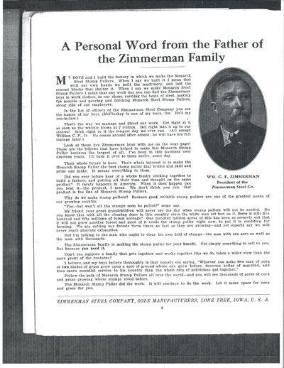 Zimmerman on Zimmerman Family     Advertising Brochure Of The Zimmerman Steel