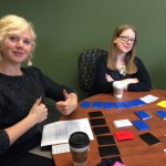 Heidi Wiren Bartlett and Colleen Theisen play History of the Book: The Game.