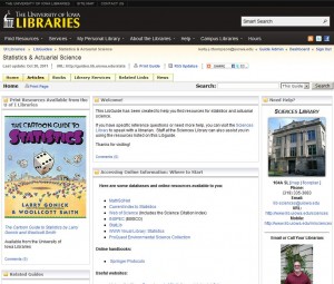 statistics and actuarial science libguide screenshot