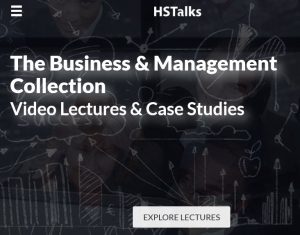 Screencapture of HSTalks webpage titled the Business and Management Collection 