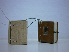 Two wood bounded books