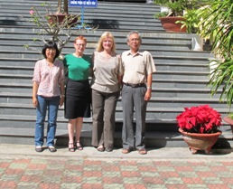 Preservation team standing outside the Vietnam Institute of Oceanography