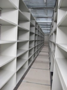 New compact shelving in the new building