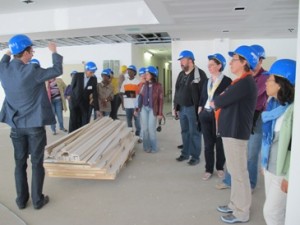 OTA students listening to Archivist Luc Janssens in the new facility