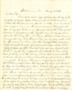 Joseph Culver Letter, January 12, 1863, Page 1