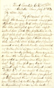 Joseph Culver Letter, July 2, 1863, Page 1