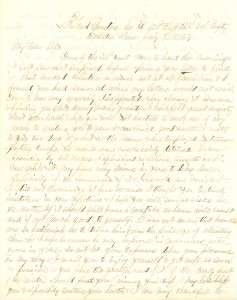 Joseph Culver Letter, July 30, 1863, Page 1