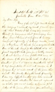 Joseph Culver Letter, October 5, 1863, Page 1