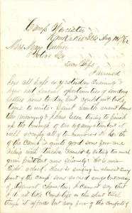 Joseph Culver Letter, August 14, 1862, Page 1