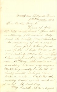 Joseph Culver Letter, August 1, 1863, Page 1
