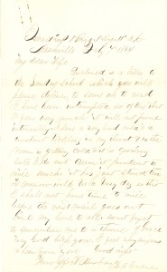 Joseph Culver Letter, February 7, 1864, Page 1