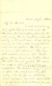 Joseph Culver Letter, January 23, 1863, Page 1