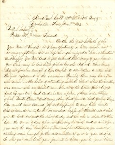 Joseph Culver Letter, January 3, 1863, Page 1