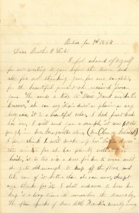 Joseph Culver Letter, January 9, 1864, Page 1