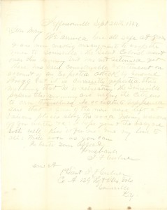 Joseph Culver Letter, September 24, 1862, Page 1