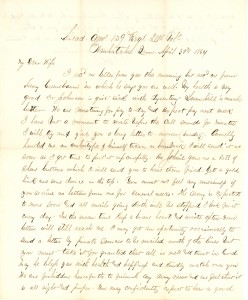 Joseph Culver Letter, April 30, 1864, Page 1