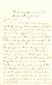 Joseph Culver Letter, February 21, 1864, Page 1
