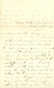 Joseph Culver Letter, March 22, 1864, Page 1