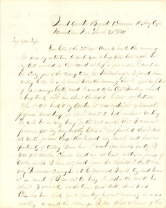 Joseph Culver Letter, March 30, 1864, Page 1