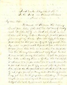 Joseph Culver Letter, March 6, 1864, Page 1