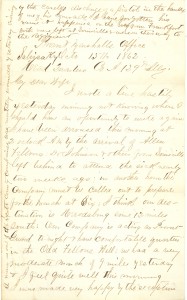 Joseph Culver Letter, October 15, 1862, Page 1