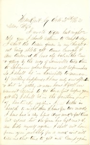 Joseph Culver Letter, October 21, 1862, Letter 2, Page 1