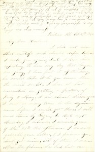 Joseph Culver Letter, October 31, 1862, Page 1
