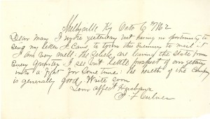 Joseph Culver Letter, October 6, 1862, Letter 2, Page 1