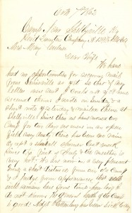 Joseph Culver Letter, October 7, 1862, Page 1