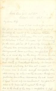 Joseph Culver Letter, April 18, 1865, Page 1