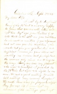 Joseph Culver Letter, April 2, 1865, Page 1