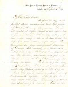 Joseph Culver Letter, April 5, 1865, Page 1