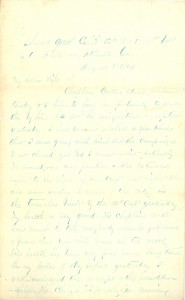 Joseph Culver Letter, August 3, 1864, Page 1