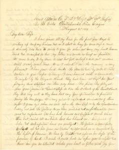 Joseph Culver Letter, August 31, 1864, Letter 2, Page 1