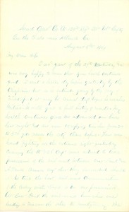 Joseph Culver Letter, August 5, 1864, Page 1