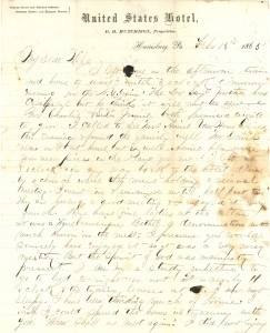 Joseph Culver Letter, February 13, 1865, Page 1