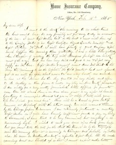 Joseph Culver Letter, February 15, 1865, Page 1