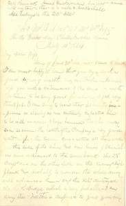 Joseph Culver Letter, July 10, 1864, Page 1