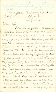 Joseph Culver Letter, July 23, 1864, Page 1