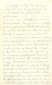 Joseph Culver Letter, July 4, 1864, Page 1