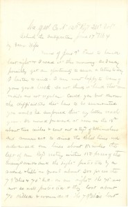 Joseph Culver Letter, June 17, 1864, Page 1