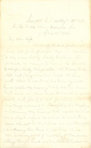 Joseph Culver Letter, June 25, 1864, Page 1