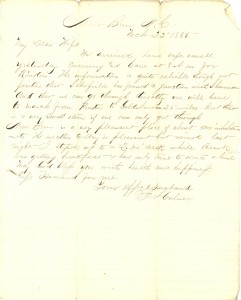 Joseph Culver Letter, March 22, 1865, Page 1